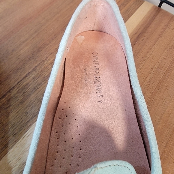 Cynthia Rowley Mint Green Suede Moccasin Driving Loafers Size 6.5 - Picture 15 of 17